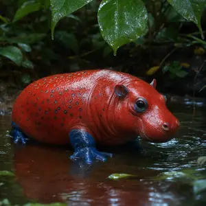 Hippopotamus + Strawberry frog